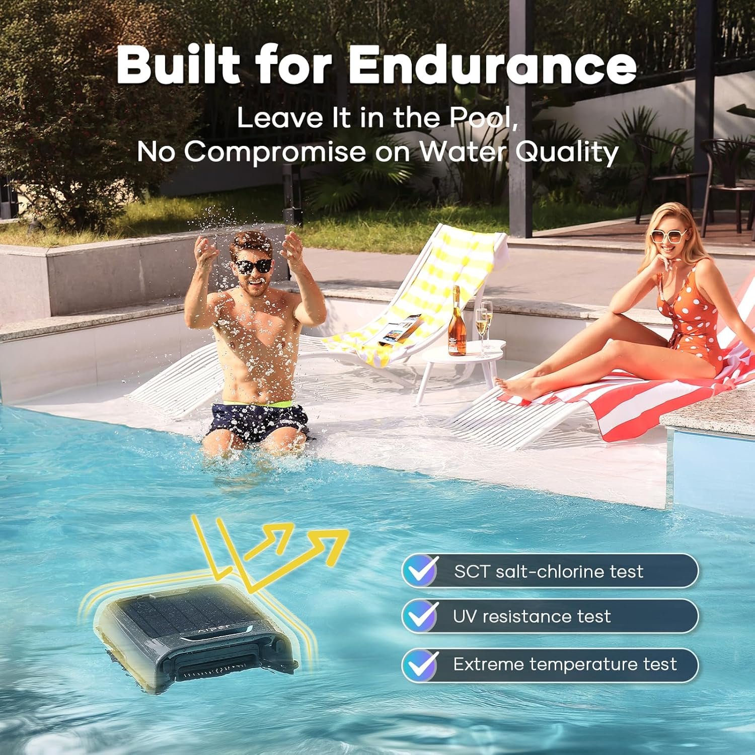 AIPER Surfer S2 Solar Pool Skimmer with APP Support, 24/7 Cleaning, Dual Charging Modes, Smart Obstacle Avoidance, Ideal for All Swimming Pool Types 8 AIPER Surfer S2 Solar Pool Skimmer with APP Support, 24/7 Cleaning, Dual Charging Modes, Smart Obstacle Avoidance, Ideal for All Swimming Pool Types - Image 8