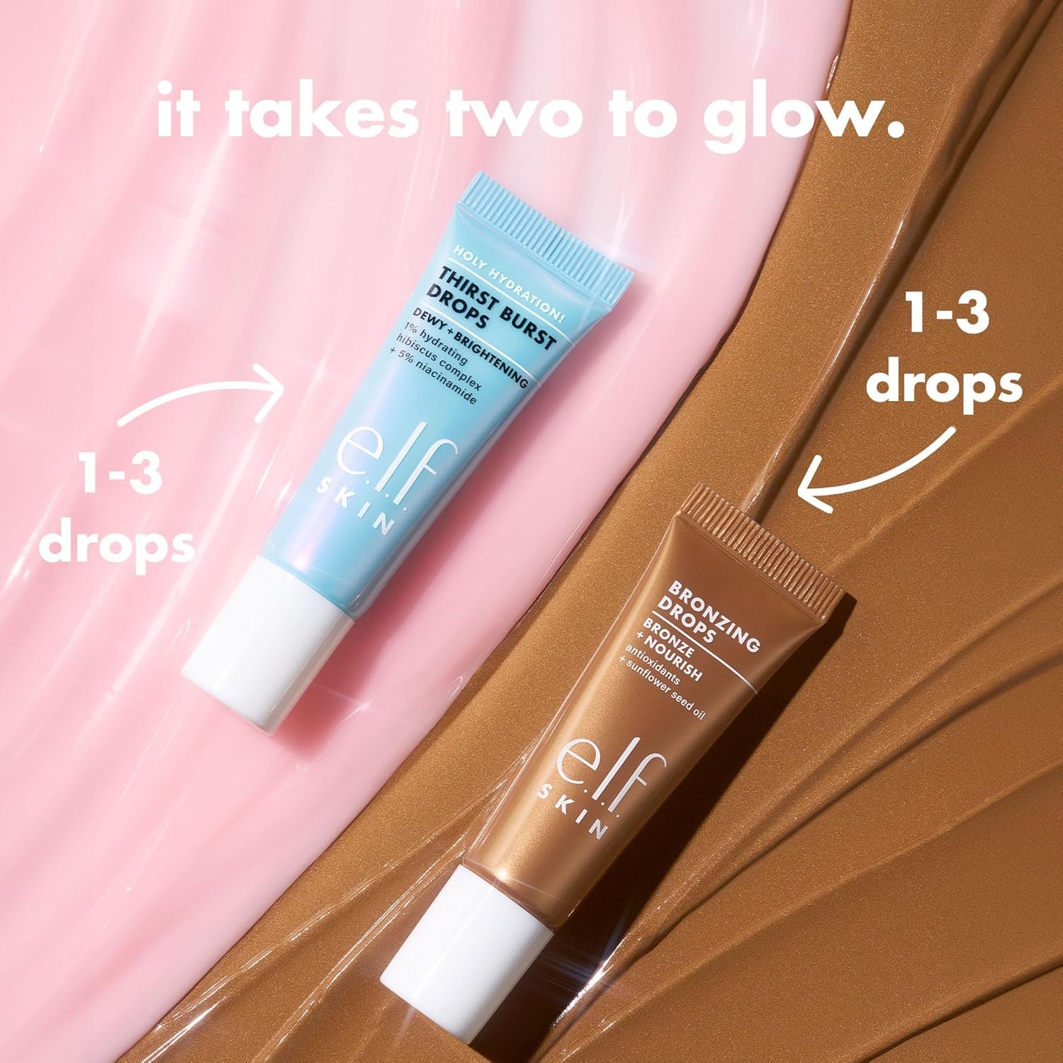 e.l.f. SKIN The Hottest Drops Duo, Holy Hydration! Thirst Burst Drops & Bronzing Drops Skincare Set, For A Dewy, Sun-Kissed Look, Vegan & Cruelty-Free 3 e.l.f. SKIN The Hottest Drops Duo, Holy Hydration! Thirst Burst Drops & Bronzing Drops Skincare Set, For A Dewy, Sun-Kissed Look, Vegan & Cruelty-Free - Image 3