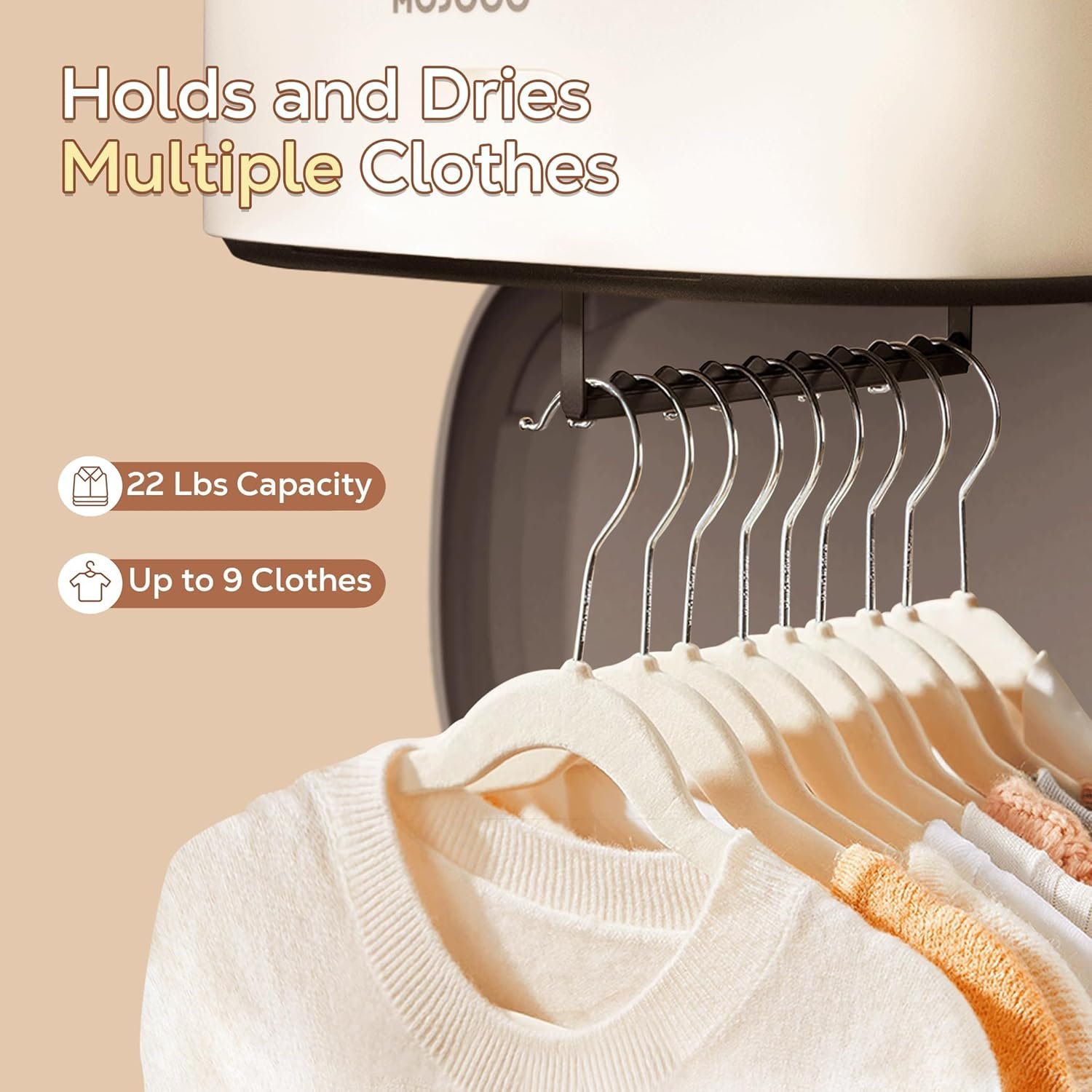 Mojoco Portable Clothes Dryer for Apartment, RV, Travel - Premium Mini Machine for Light Clothes, Underwear, Baby Clothes - Quick and Easy to Use Small/Compact Dryer 5 Mojoco Portable Clothes Dryer for Apartment, RV, Travel - Premium Mini Machine for Light Clothes, Underwear, Baby Clothes - Quick and Easy to Use Small/Compact Dryer - Image 5