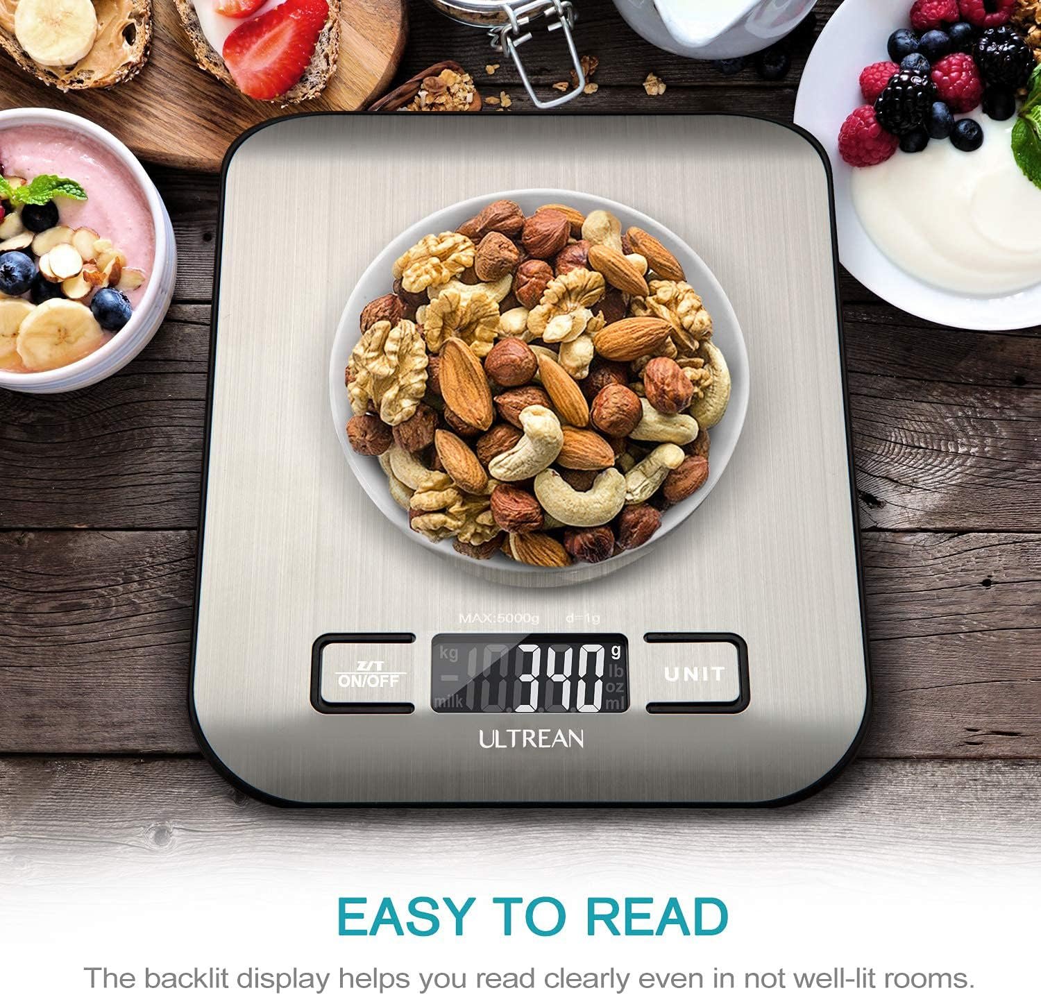 Ultrean Food Scale, Digital Kitchen Scale Weight Grams and Ounces for Baking Cooking and Meal Prep, 6 Units with Tare Function, 11lb (Batteries Included) 4 Ultrean Food Scale, Digital Kitchen Scale Weight Grams and Ounces for Baking Cooking and Meal Prep, 6 Units with Tare Function, 11lb (Batteries Included) - Image 4