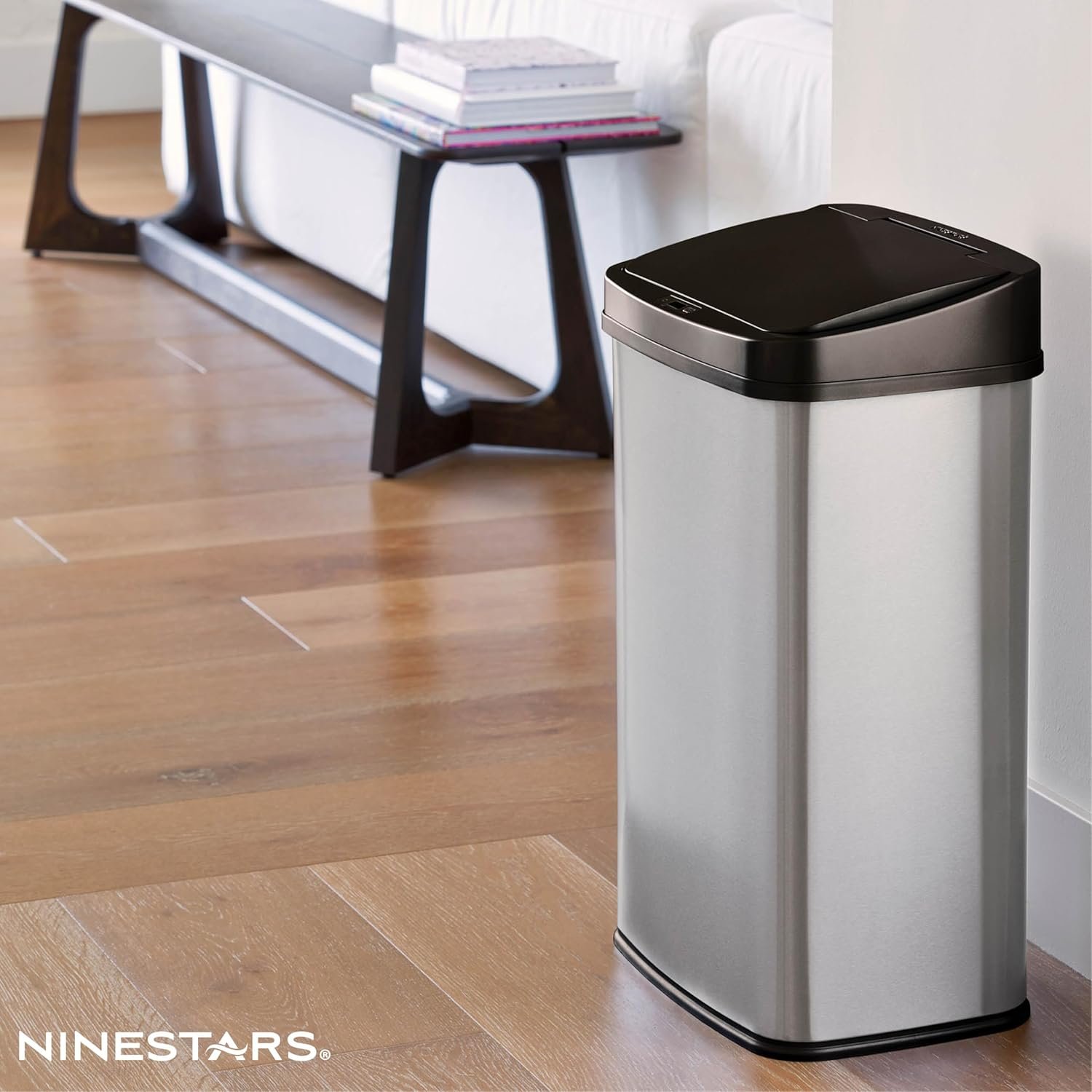 NINESTARS DZT-50-28 Automatic Touchless Motion Sensor Rectangular Trash Can, 13 Gal, Black Trim 7 NINESTARS DZT-50-28 Automatic Touchless Motion Sensor Rectangular Trash Can, 13 Gal, Black Trim - Image 7