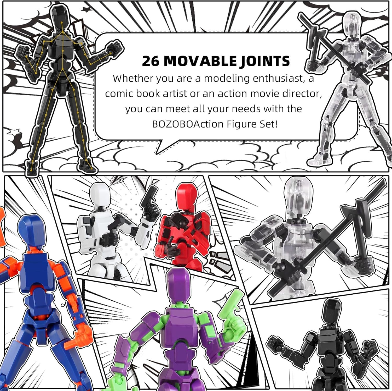 T13 Action Figure Set, 6PCS T 13 Robot Action Figure Titan 13 3D Printed Toys Articulated, for Modeling Enthusiasts Etc Birthday Gifts & Children's Day Gifts for Kids 5-8 Years Old(Assembly Required) 7 T13 Action Figure Set, 6PCS T 13 Robot Action Figure Titan 13 3D Printed Toys Articulated, for Modeling Enthusiasts Etc Birthday Gifts & Children's Day Gifts for Kids 5-8 Years Old(Assembly Required) - Image 7