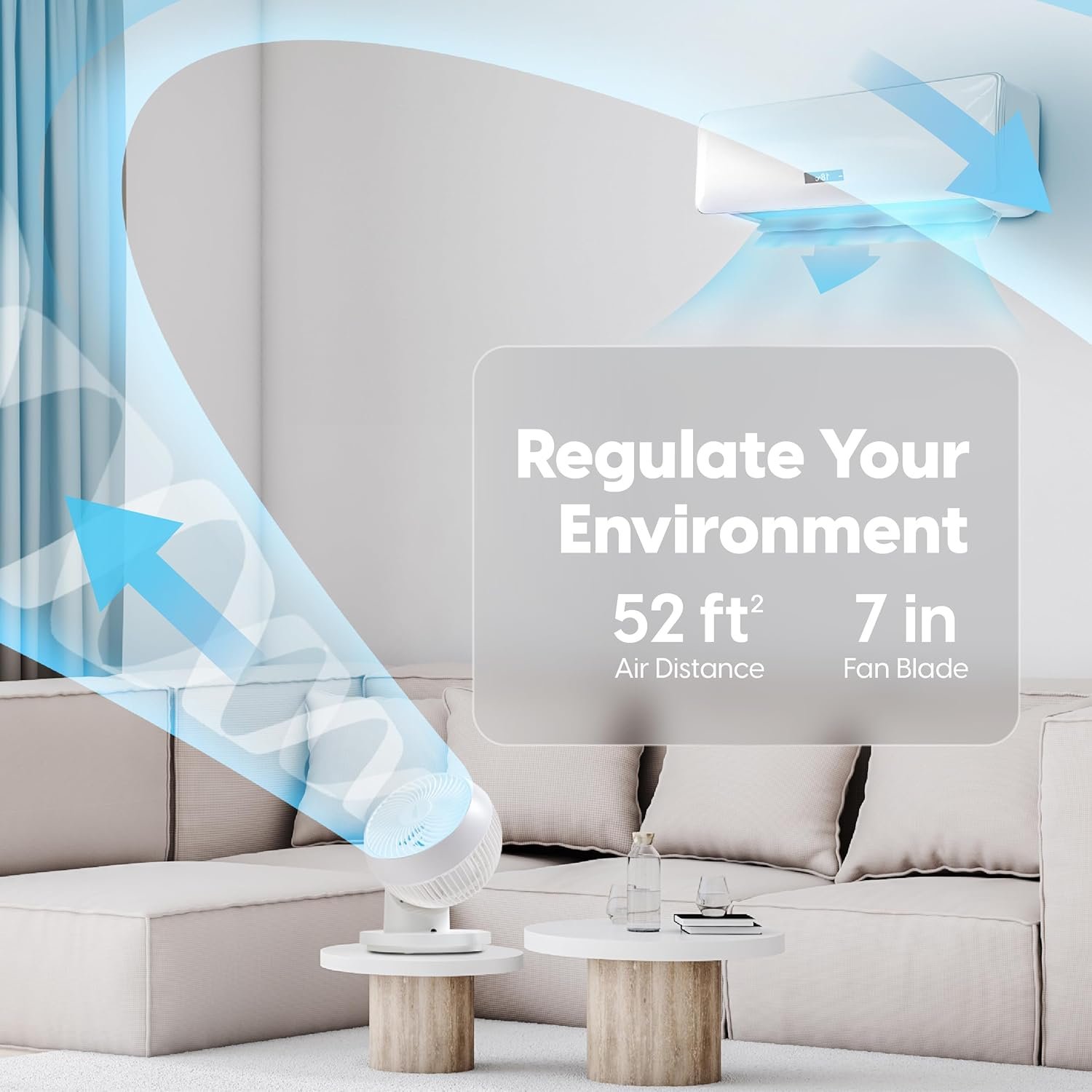 IRIS USA WOOZOO Desk Fan with Remote, 360° Oscillating Table Air Circulator, 3 Speeds, 52ft Max Air Distance, Adjustable Tilt, 13 Inches, Low Noise Motor, Small Fan for Bedroom, Office, Dorm, White 4 IRIS USA WOOZOO Desk Fan with Remote, 360° Oscillating Table Air Circulator, 3 Speeds, 52ft Max Air Distance, Adjustable Tilt, 13 Inches, Low Noise Motor, Small Fan for Bedroom, Office, Dorm, White - Image 4