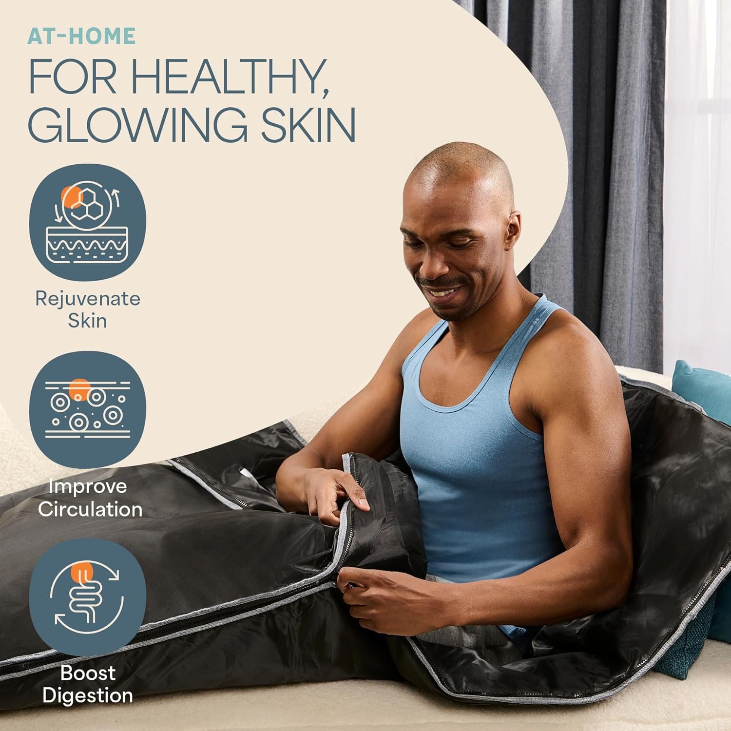 Lifepro BioRemedy Infrared Sauna Blanket - Portable Far Infrared Home Sauna for Detox, Tension, and Relaxation - Adjustable Temperature (86-158°F) - Includes Carry Bag & Detox Wraps 4 Lifepro BioRemedy Infrared Sauna Blanket - Portable Far Infrared Home Sauna for Detox, Tension, and Relaxation - Adjustable Temperature (86-158°F) - Includes Carry Bag & Detox Wraps - Image 4