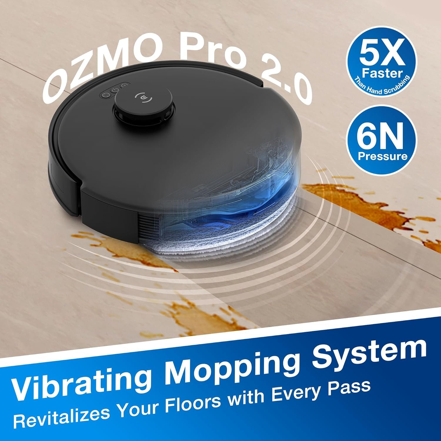 ECOVACS DEEBOT N20 Robot Vacuum Cleaner and Mop,8000Pa Strong Suction, ZeroTangle Brush, 300 Minutes Runtime,TrueMapping Intelligent Path Planning 3 ECOVACS DEEBOT N20 Robot Vacuum Cleaner and Mop,8000Pa Strong Suction, ZeroTangle Brush, 300 Minutes Runtime,TrueMapping Intelligent Path Planning - Image 3