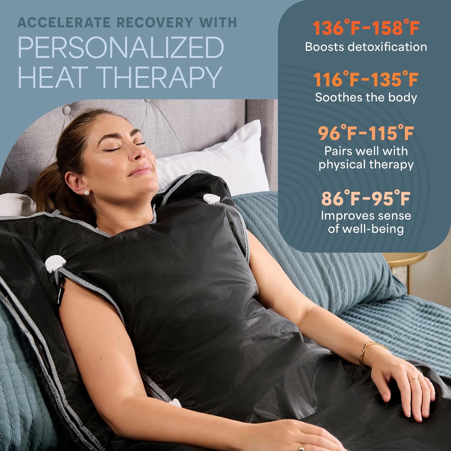 Lifepro BioRemedy Infrared Sauna Blanket - Portable Far Infrared Home Sauna for Detox, Tension, and Relaxation - Adjustable Temperature (86-158°F) - Includes Carry Bag & Detox Wraps 5 Lifepro BioRemedy Infrared Sauna Blanket - Portable Far Infrared Home Sauna for Detox, Tension, and Relaxation - Adjustable Temperature (86-158°F) - Includes Carry Bag & Detox Wraps - Image 5