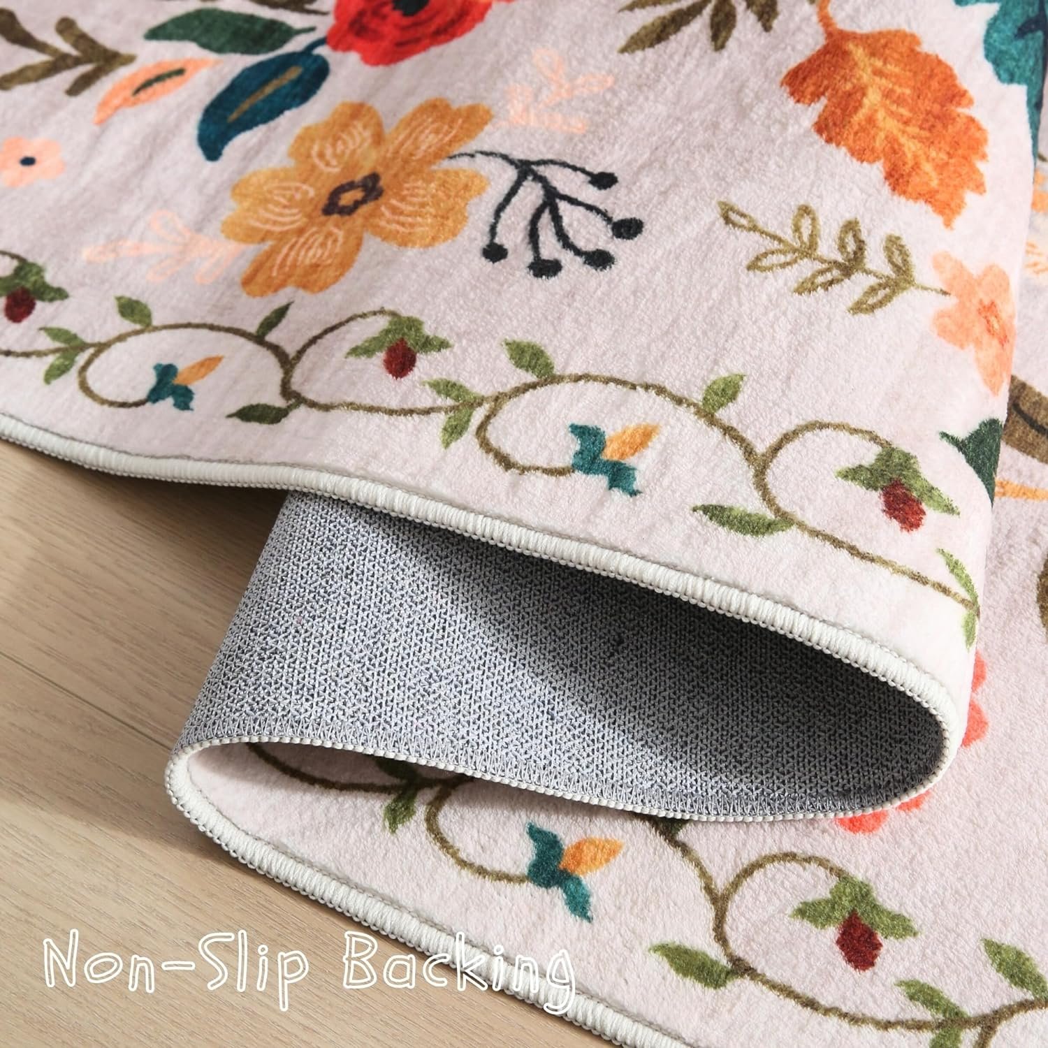 Runner Rug for Hallways Kitchen Runner Rug Non Slip 2'6''x8' Washable Runner Rugs with Rubber Backing Soft Floral Carpet Runner for Hallways, Kitchen, Laundry, Bedroom, Bathroom(Beige) 3 Runner Rug for Hallways Kitchen Runner Rug Non Slip 2'6''x8' Washable Runner Rugs with Rubber Backing Soft Floral Carpet Runner for Hallways, Kitchen, Laundry, Bedroom, Bathroom(Beige) - Image 3