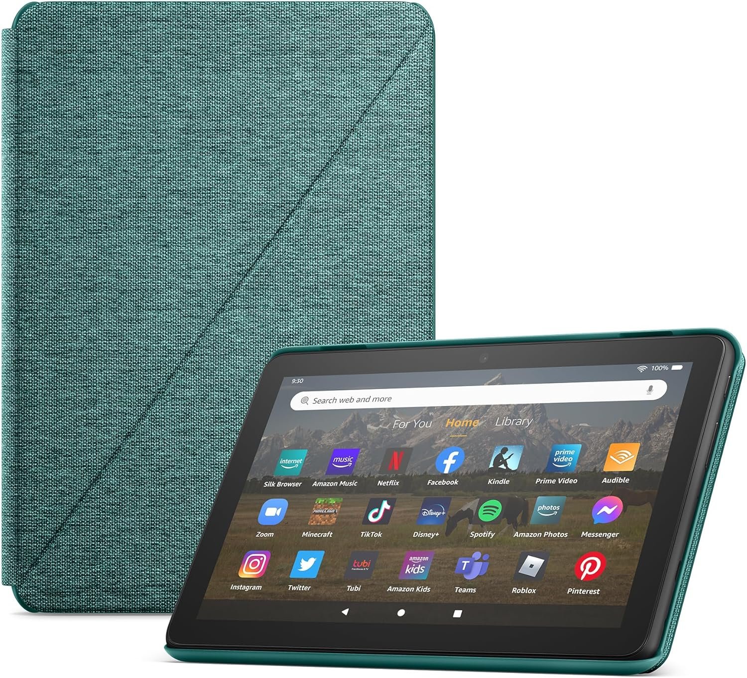New Amazon Fire HD 8 Tablet (32GB Emerald, 2024 release) + Standing Cover (Emerald)