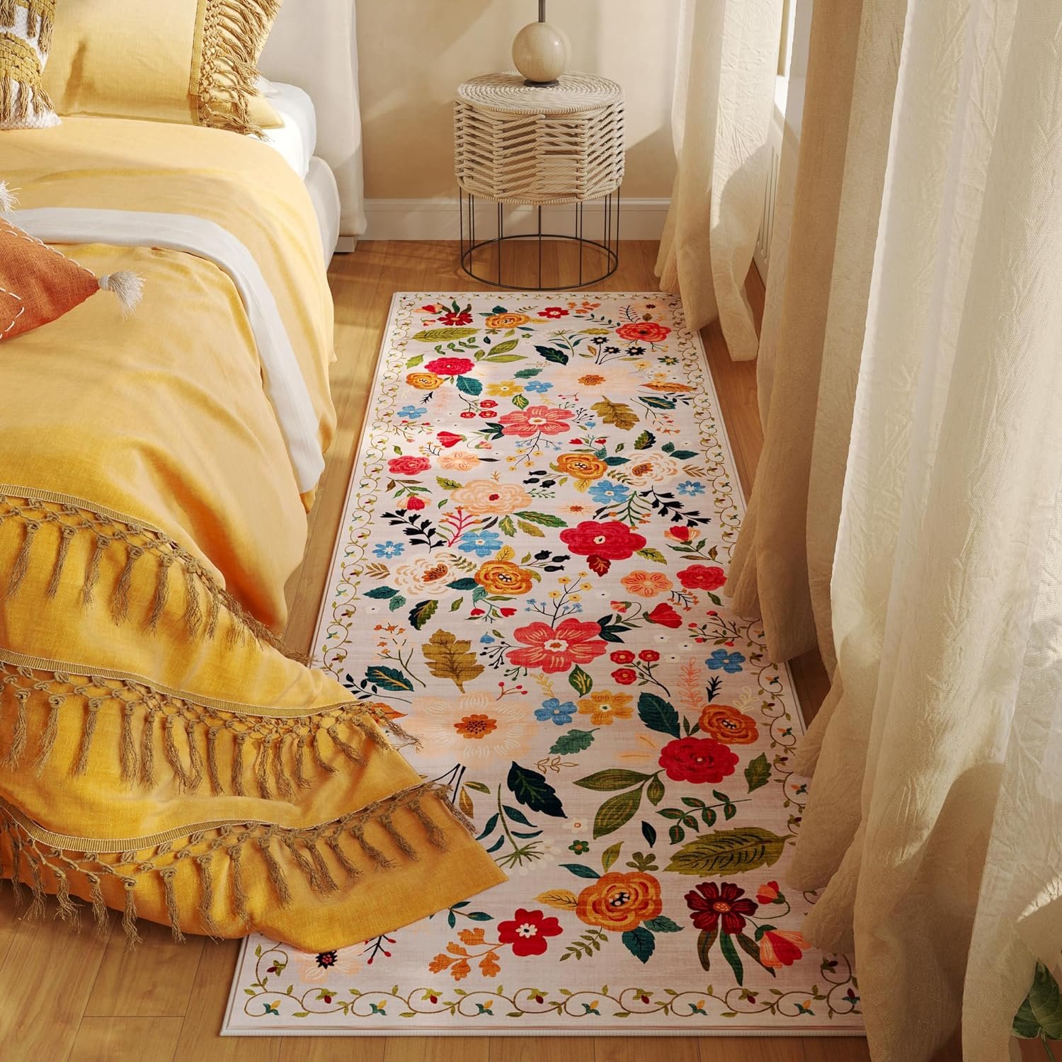 Runner Rug for Hallways Kitchen Runner Rug Non Slip 2'6''x8' Washable Runner Rugs with Rubber Backing Soft Floral Carpet Runner for Hallways, Kitchen, Laundry, Bedroom, Bathroom(Beige) 5 Runner Rug for Hallways Kitchen Runner Rug Non Slip 2'6''x8' Washable Runner Rugs with Rubber Backing Soft Floral Carpet Runner for Hallways, Kitchen, Laundry, Bedroom, Bathroom(Beige) - Image 5