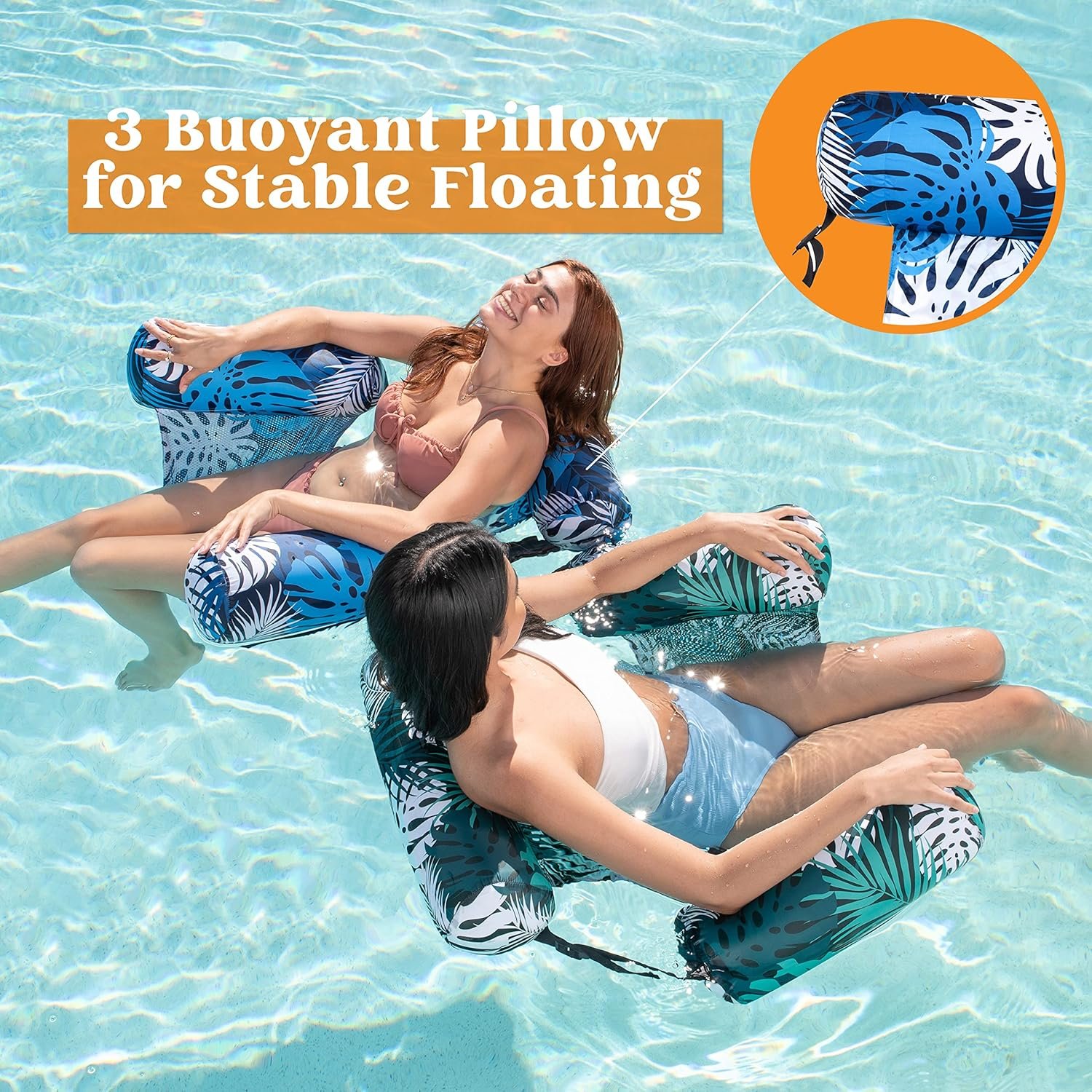 SLOOSH Inflatable Pool Floats Adult,2 Packs Floating Lounge Chairs,Blow up Pool Noodles for Adult Heavy Duty,Floating Chair for Party Summer Water Beach Lake Fun 4 SLOOSH Inflatable Pool Floats Adult,2 Packs Floating Lounge Chairs,Blow up Pool Noodles for Adult Heavy Duty,Floating Chair for Party Summer Water Beach Lake Fun - Image 4