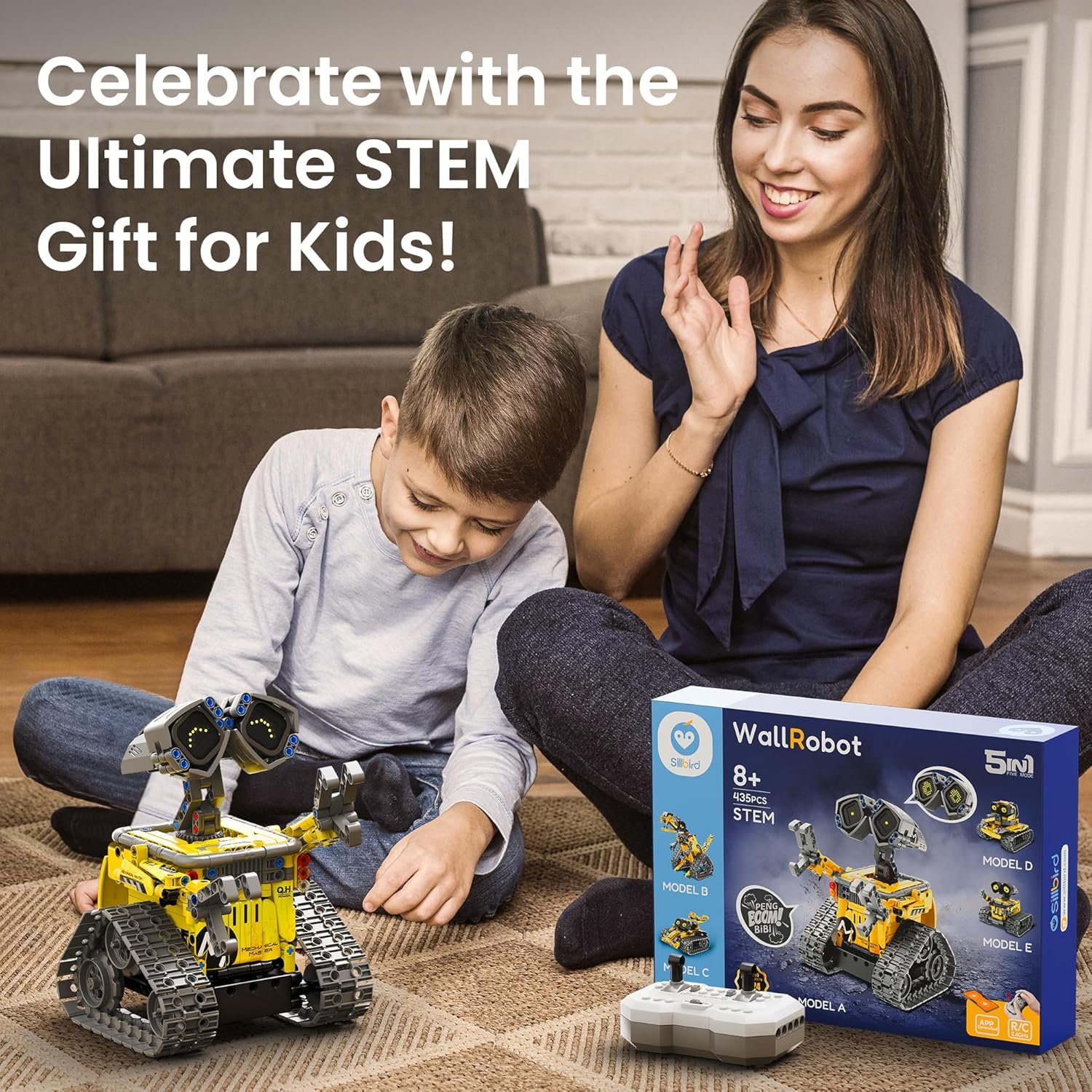 Sillbird Robot Building Kit with Remote Control for Boys Ages 8-14, STEM Coding Robotics Technic Toy Birthday Creative Gifts for Kids, Buildable 5in1 Models with 435 Pieces 2 Sillbird Robot Building Kit with Remote Control for Boys Ages 8-14, STEM Coding Robotics Technic Toy Birthday Creative Gifts for Kids, Buildable 5in1 Models with 435 Pieces - Image 2