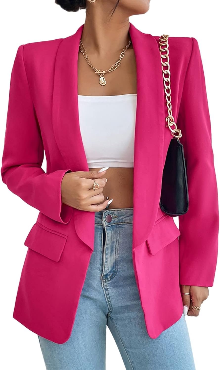 Womens Casual Blazers Open Front Long Sleeve Fashion Suit Jacket Work Office Suit 2025 Spring Fall Trendy