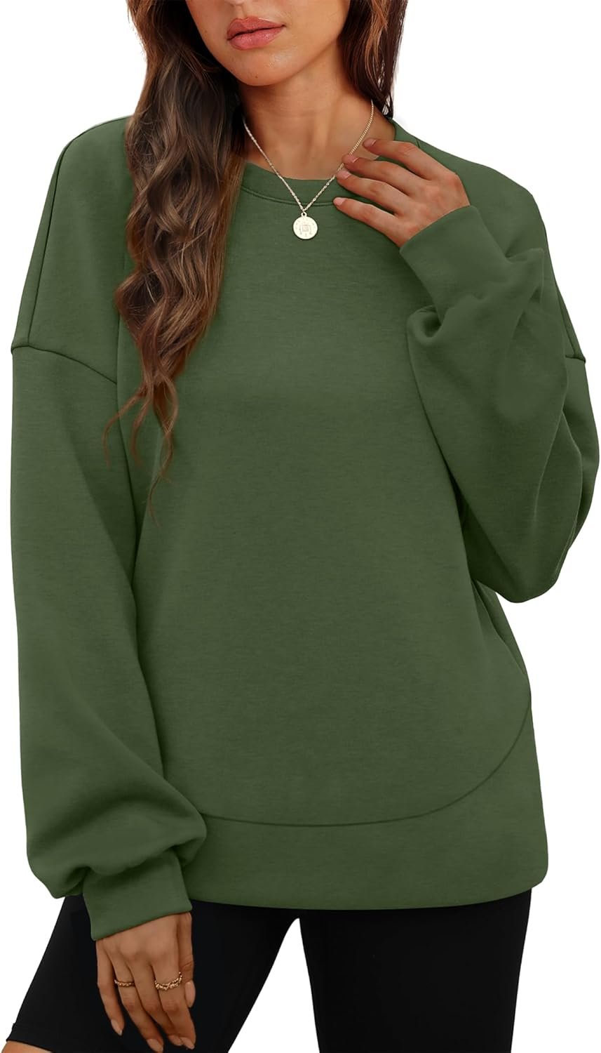 WIHOLL Fall Sweatshirt for Women Crew Neck Long Sleeve Shirts Pullover Casual Workout Tops Fashion 2024