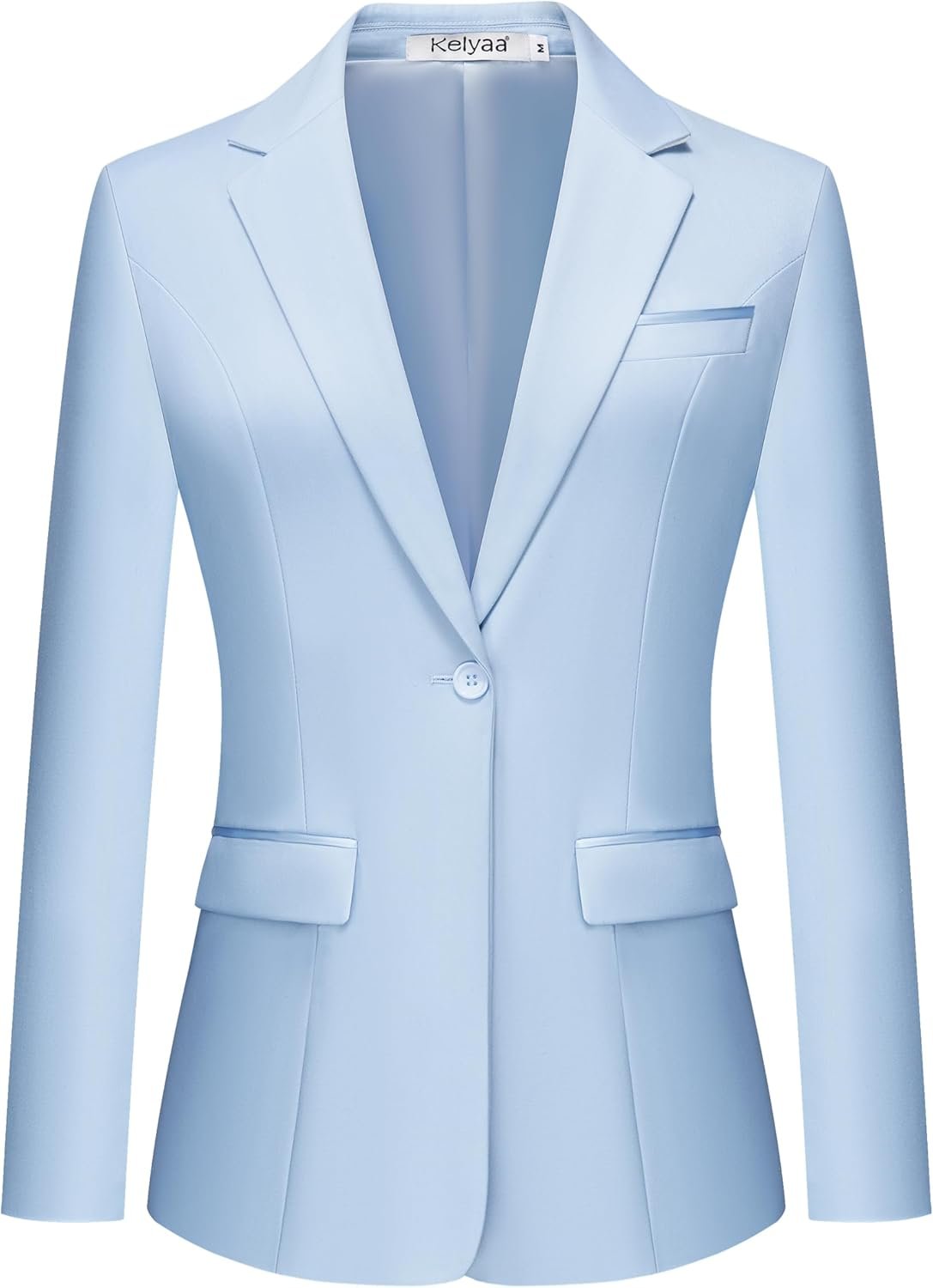 Women's Casual Business Blazer Notched Lapel One Button Open Front Long Sleeve Blazers Office Work Suit Jackets
