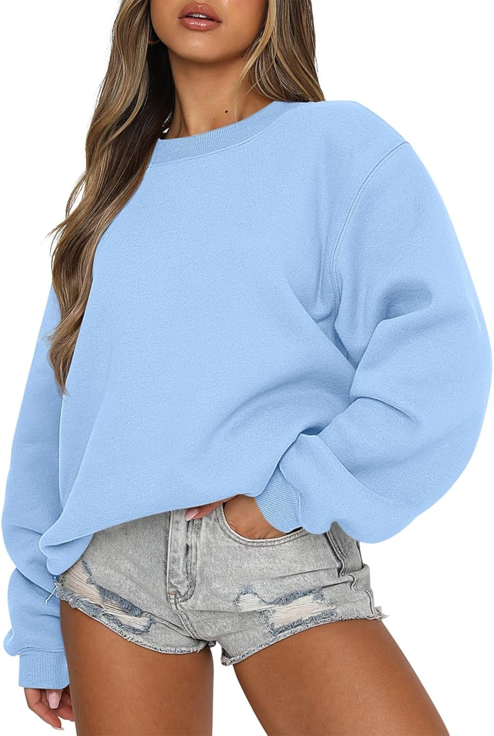 ANRABESS Women's Sweatshirts Crewneck Fleece Oversized Pullover Hoodies Cute Shirts Tops Teen Girls Preppy Clothes 2025