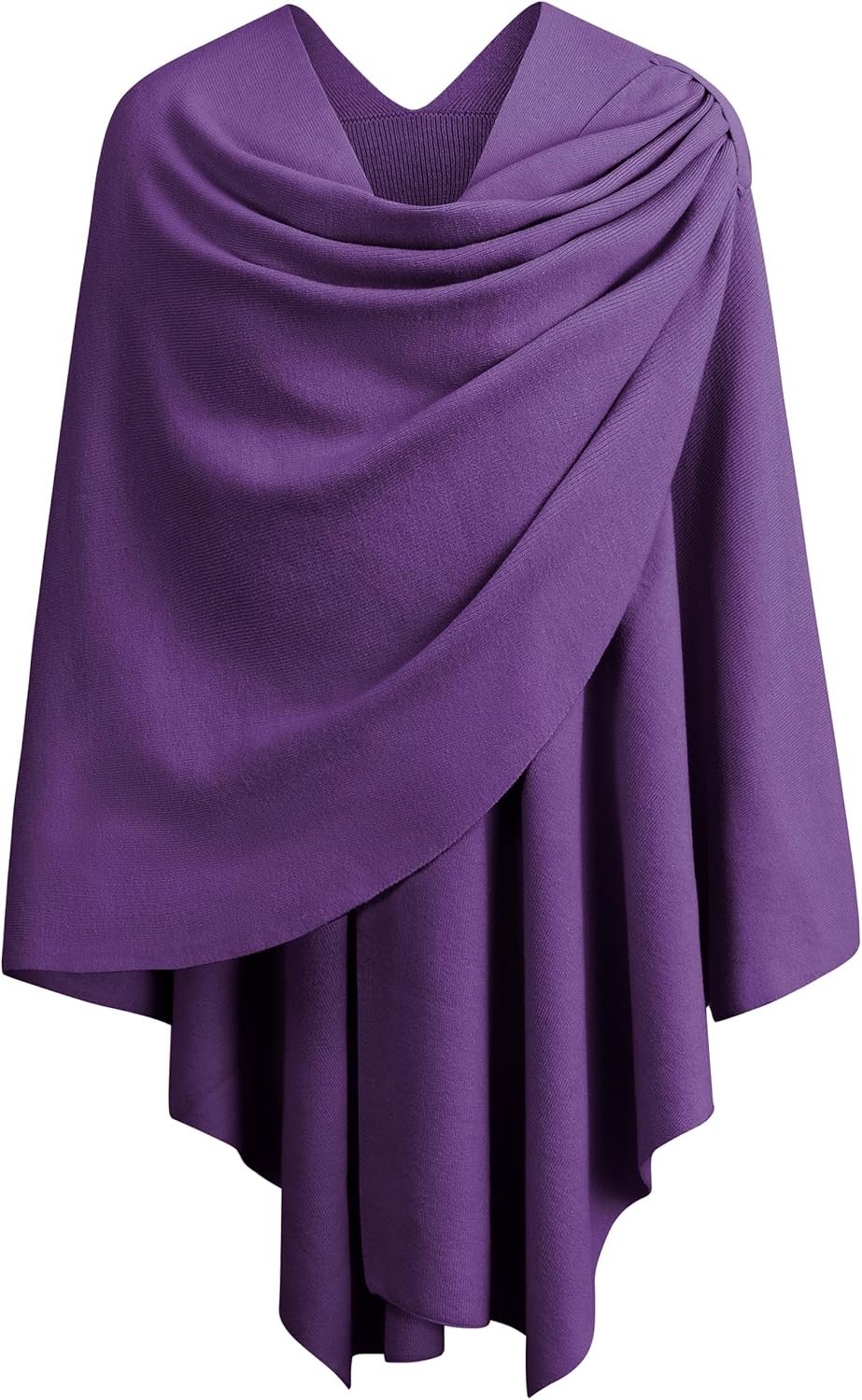 PULI Womens Large Cross Front Poncho Sweater Wrap Topper Knitted Elegant Shawls Cape for Fall Winter