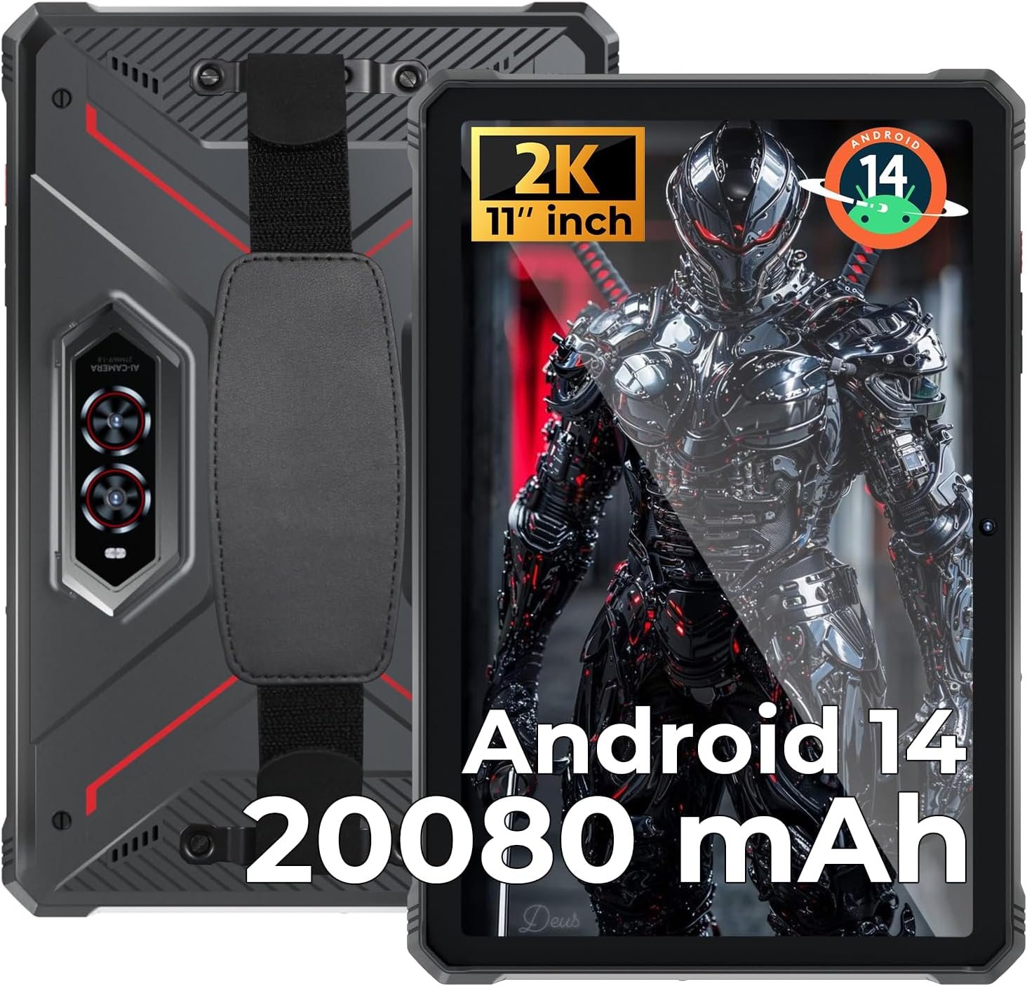 HOTWAV R9 Pro 2025 Rugged Tablet Android 14-2K 11 Inch 20080mAh Waterproof Tablet, 20GB+256GB/2TB SD Outdoor Tablets, 64MP+16MP Camera IP68&IP69K/Dual SIM 4G/WiFi 5/Face ID, GPS/OTG/Camping Lanten