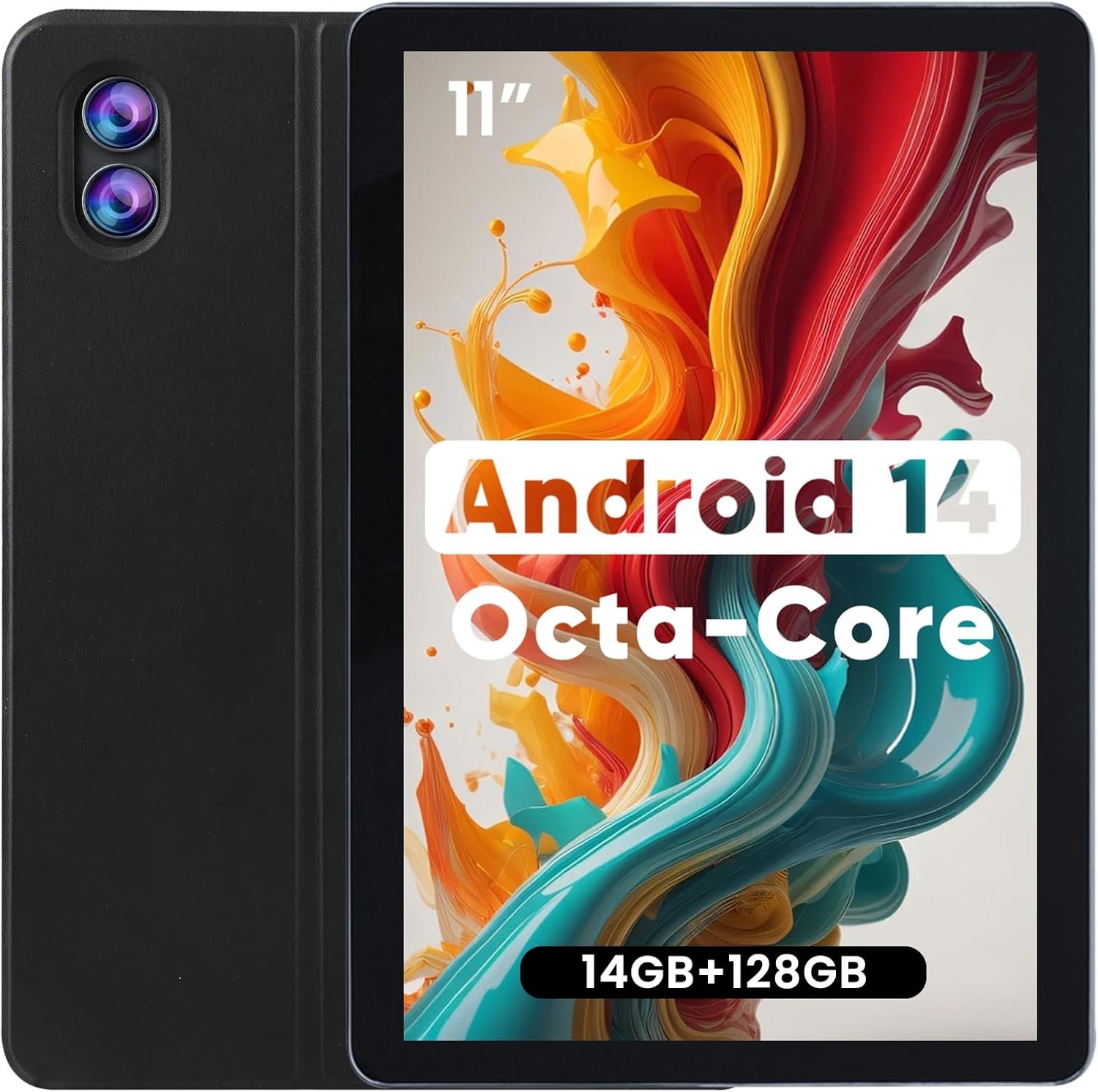 Android Tablet 11 inch 14(6+8)GB RAM 128GB ROM Octa-Core Processor, Large Screen Android 14 Tablets with Case Wi-Fi 6, 2MP+8MP Camera, 8000mAh Battery, Computer Tablet PC for Streaming Reading Gaming