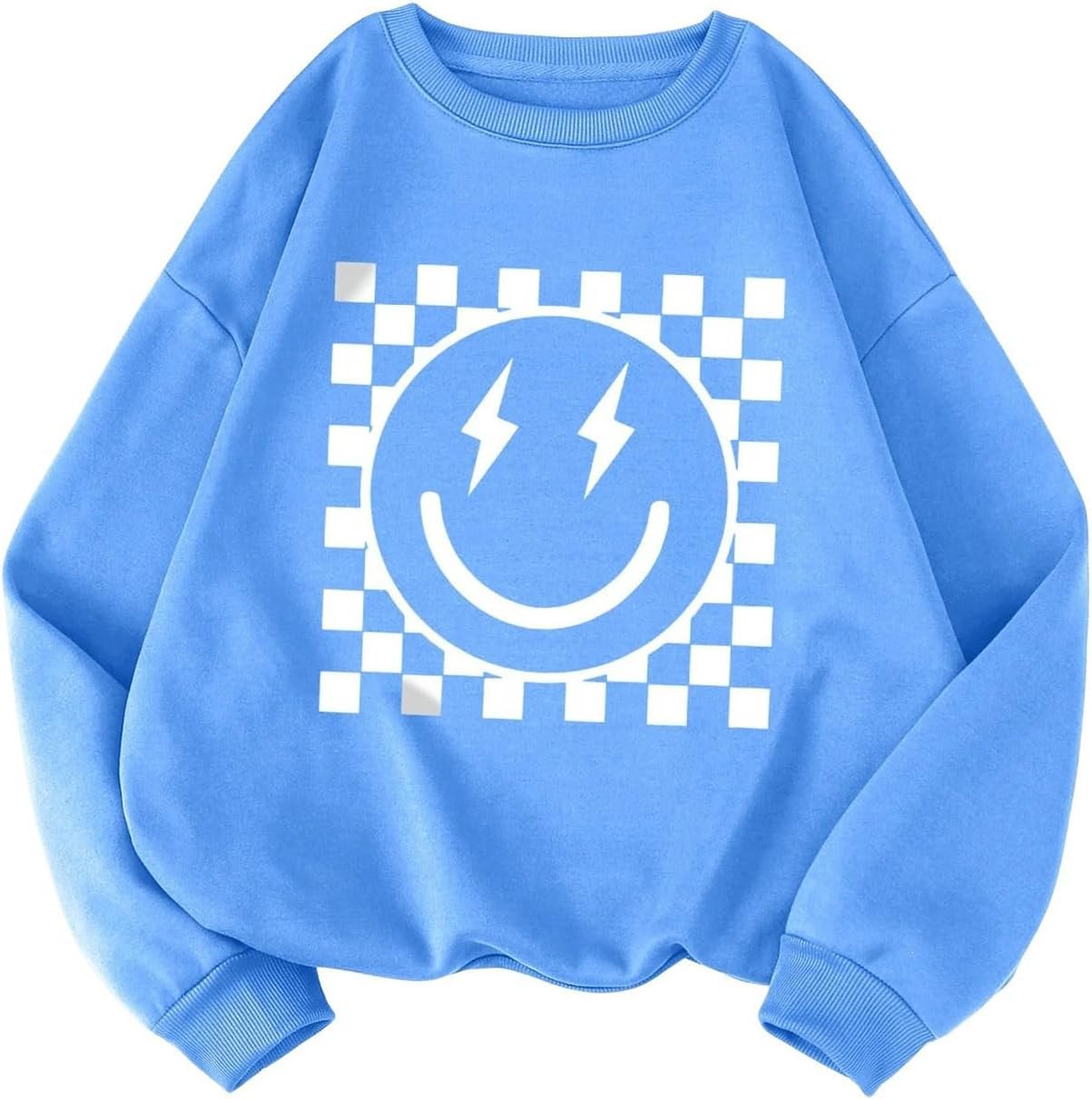 SOLY HUX Women's Plus Size Crewneck Sweatshirt Cute Graphic Sweatshirts Casual Loose Long Sleeve Pullover Tops