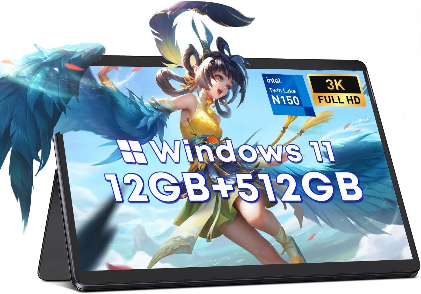 2025 CHUWI Hi10 Max Windows 11 Tablet 12.96", 512GB SSD 12GB LPDDR5, Intel N150(up to 3.6GHz), IPS FHD 3K Touchscreen Tablets, WiFi 6, Bluetooth 5.2, 8MP AF Camera, HDMI, USB 3.2, Type-C, with Case