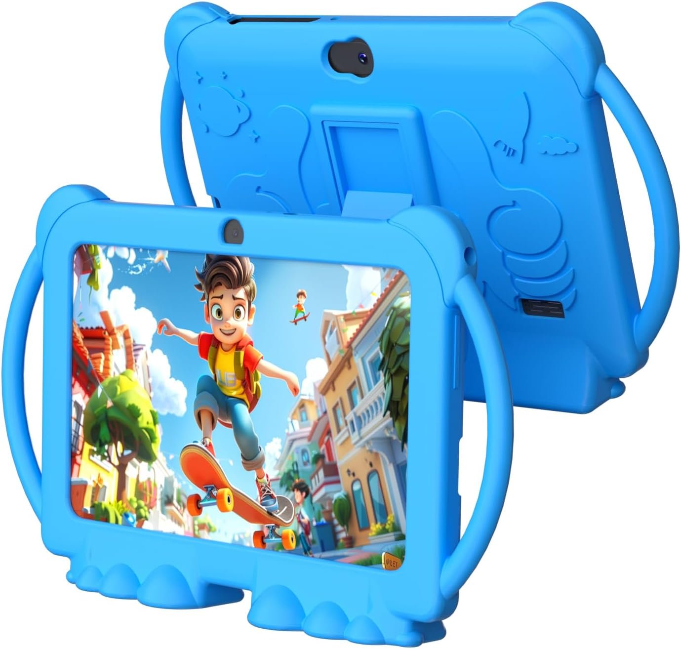 Kids Tablet, 7 inch Tablet for Kids 4GB+32GB Supports 1TB expansion Android Preinstalled Parental Control Children Education Toddler Tablets with Dual camera Bluetooth WIFI6 Shockproof Kickstand Case